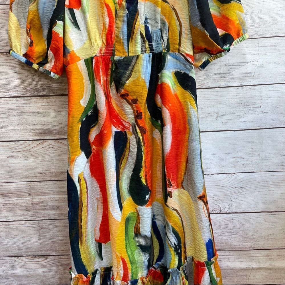 MAEVE ANTHROPOLOGIE SUSANNAH GRAPHIC ABSTRACT MAXI DRESS - Picture 5 of 12